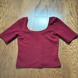 Burgundy Crop Top Size Small About A Girl Los Angeles